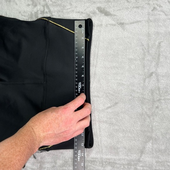 Zyia Light N Tight Leggings Women 6-8 Black Gold Reflective Hi- Rise 7/8 24" New - Picture 8 of 10